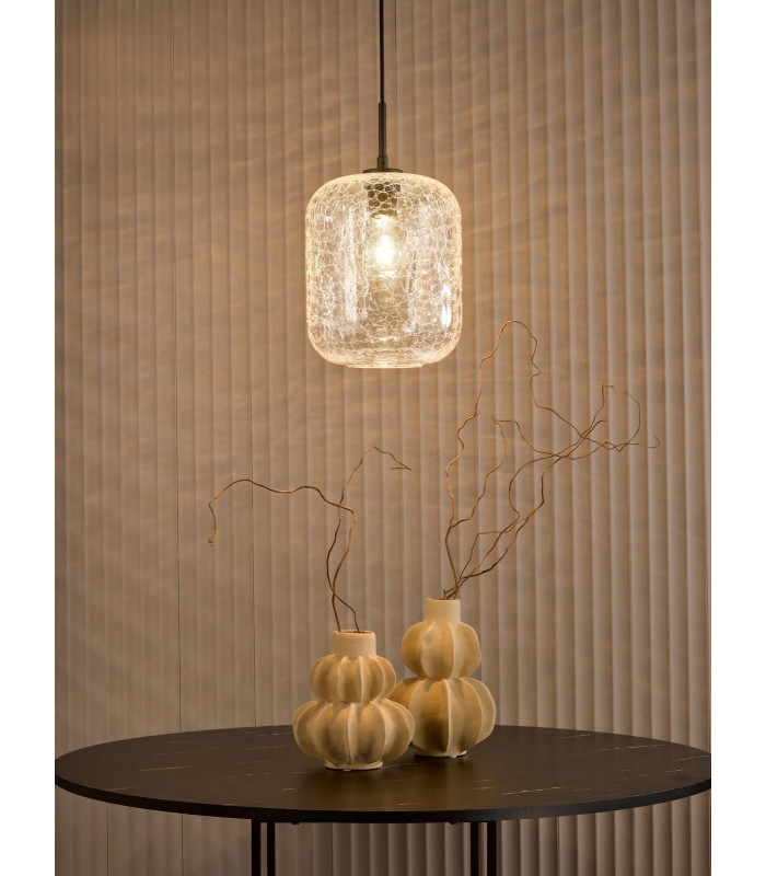 Tavia Ceiling Pendant Matt Black and Glass-2