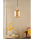 Tavia Ceiling Pendant Satin Gold and Amber Glass-3