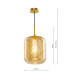 Tavia Ceiling Pendant Satin Gold and Amber Glass-4