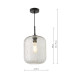 Tavia Ceiling Pendant Matt Black and Glass-4