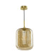 Tavia Ceiling Pendant Satin Gold and Amber Glass-5