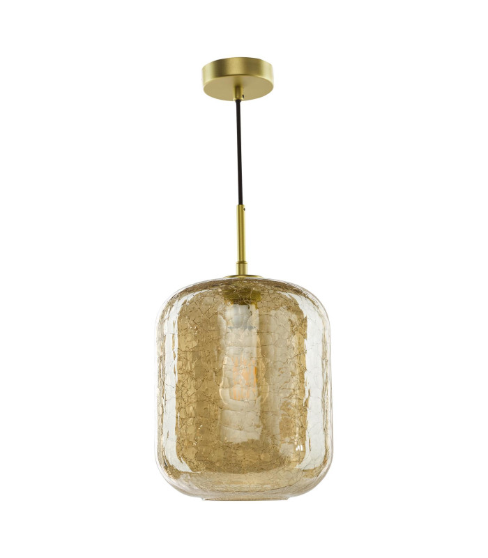 Tavia Ceiling Pendant Satin Gold and Amber Glass-5