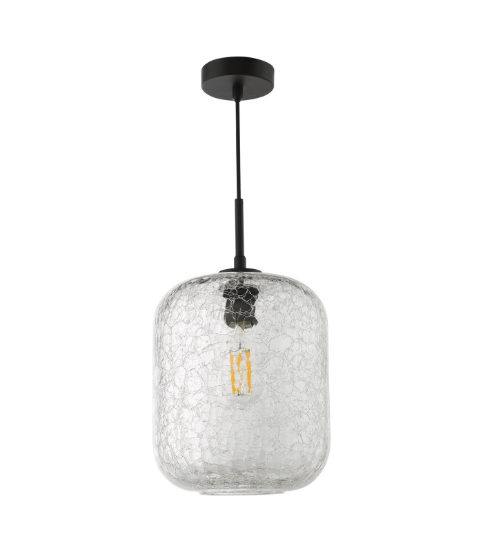 Tavia Ceiling Pendant Matt Black and Glass-5
