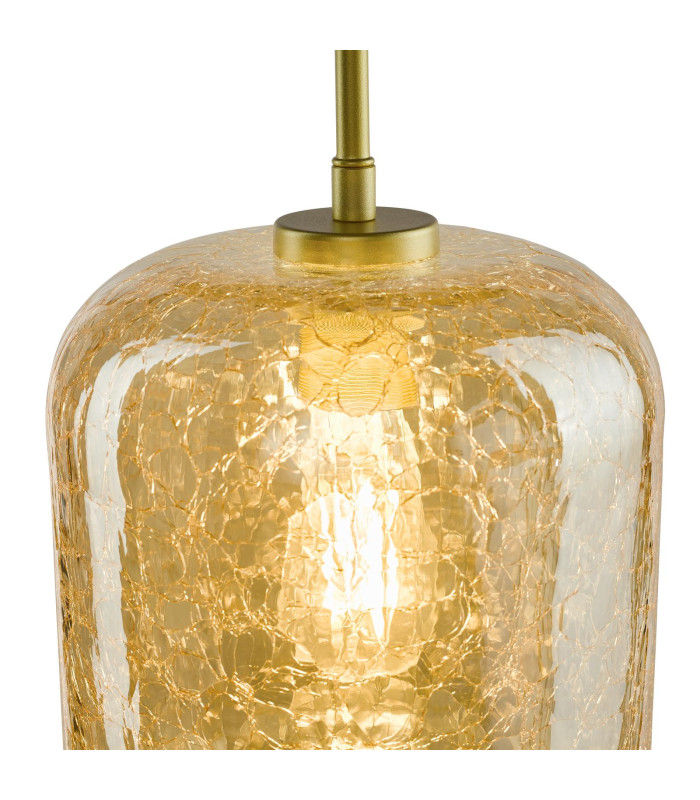 Tavia Ceiling Pendant Satin Gold and Amber Glass-6