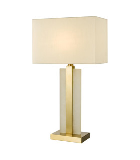 Tokori Table Lamp Alabaster and Brushed Gold With Shade-1