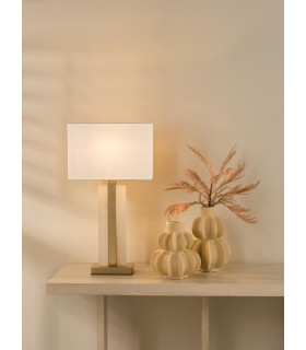 Tokori Table Lamp Alabaster and Brushed Gold With Shade-2