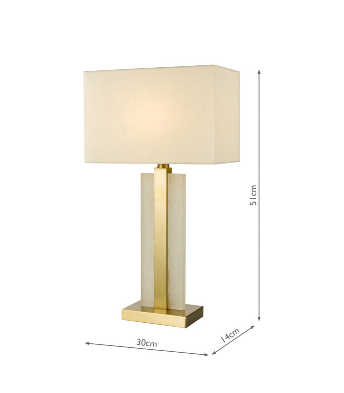 Tokori Table Lamp Alabaster and Brushed Gold With Shade-4