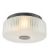 Twyman 3 Light Flush Satin Black and White Ribbed Glass IP44-1