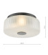 Twyman 3 Light Flush Satin Black and White Ribbed Glass IP44-4