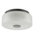 Twyman 3 Light Flush Satin Black and White Ribbed Glass IP44-5