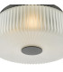 Twyman 3 Light Flush Satin Black and White Ribbed Glass IP44-6