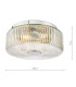 Twyman 3 Light Flush Polished Chrome and Ribbed Glass IP44-4