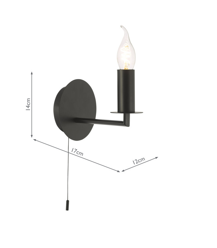 Tyler Wall Light Matt Black Bracket Only-4