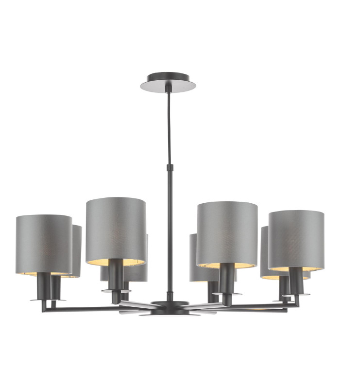 Tyler 8 Light Armed Ceiling Pendant Matt Black Fitting Only-9