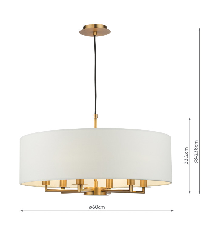 Tyler 6 Light Shadelier Antique Bronze and White With Shade-4
