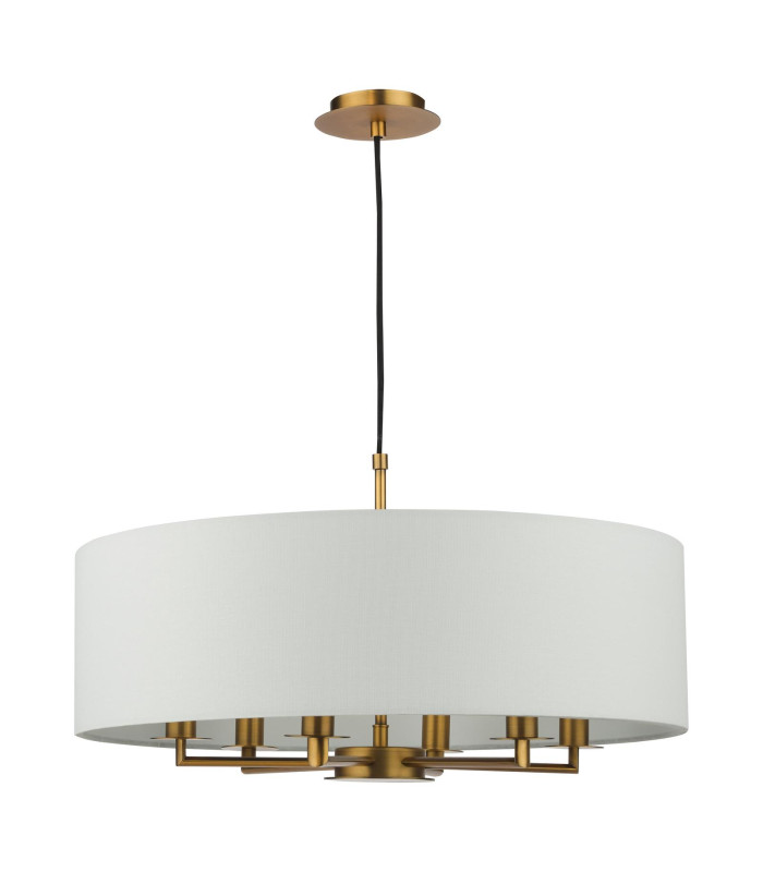 Tyler 6 Light Shadelier Antique Bronze and White With Shade-5
