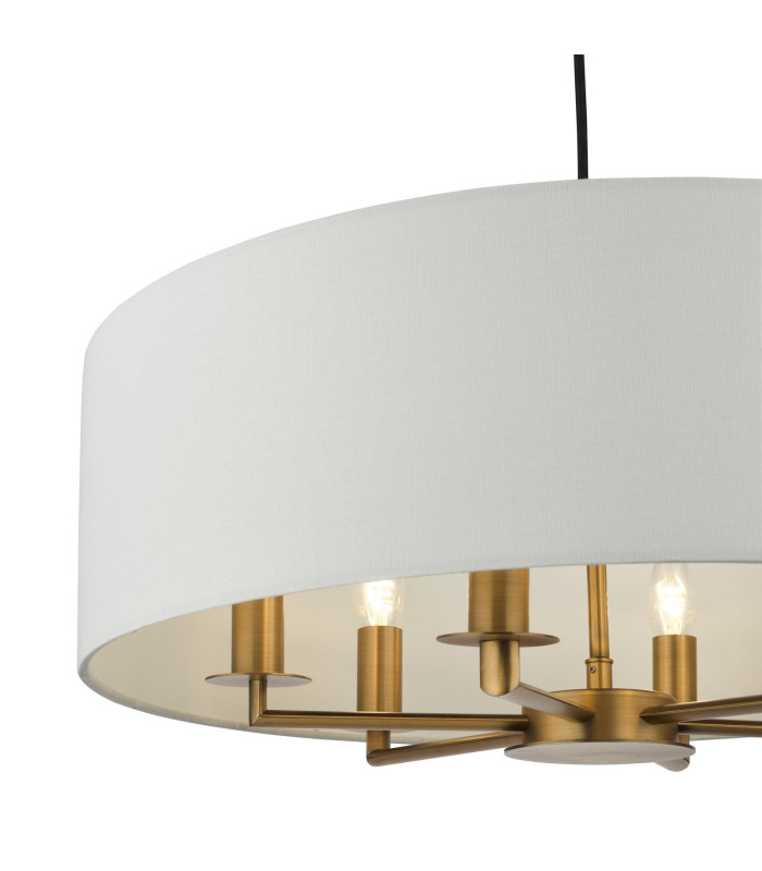 Tyler 6 Light Shadelier Antique Bronze and White With Shade-6