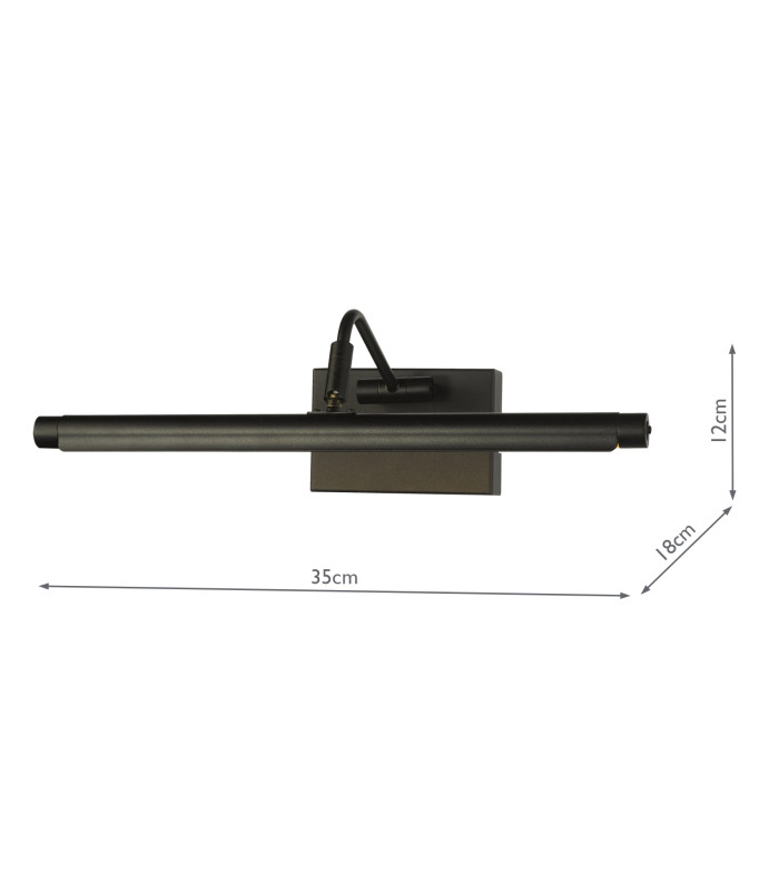 Tyrus 35cm Picture Light Satin Black LED-4