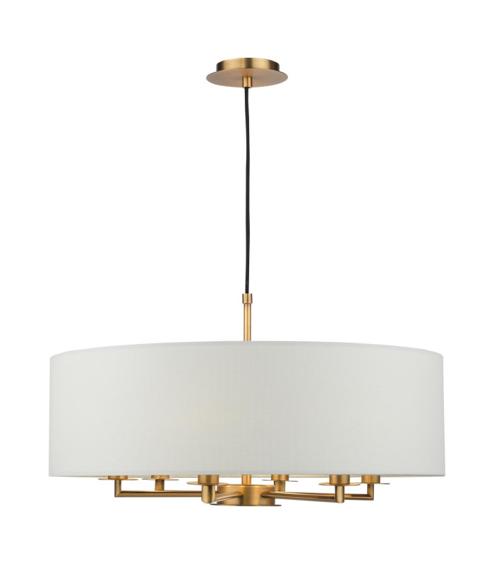 Tyler 6 Light Shadelier Antique Bronze and White With Shade-7