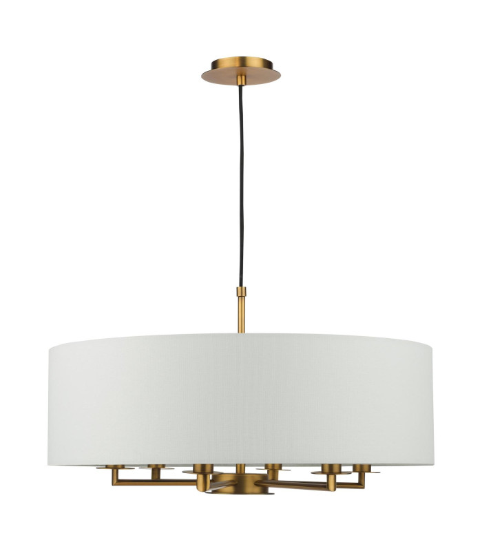 Tyler 6 Light Shadelier Antique Bronze and White With Shade-8