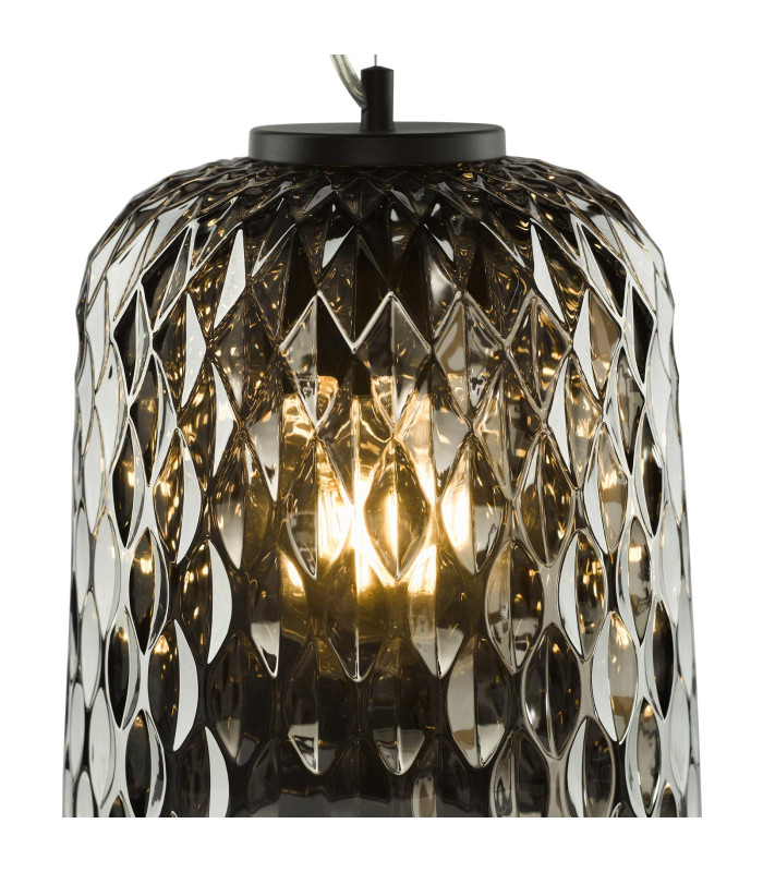 Varius Ceiling Pendant Matt Black and Smoked Glass-7