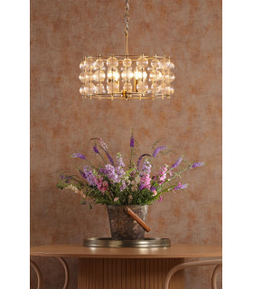 Yuridia 4 Light Ceiling Pendant Satin Gold and Ribbed Glass-2