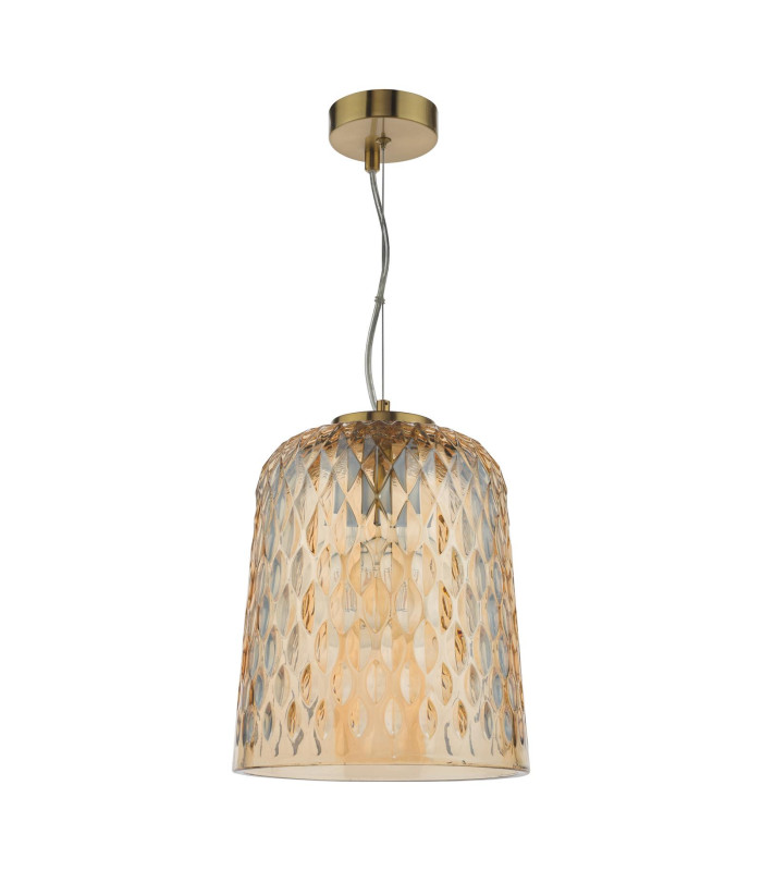 Varius Ceiling Pendant Natural Brass and Amber Glass-5