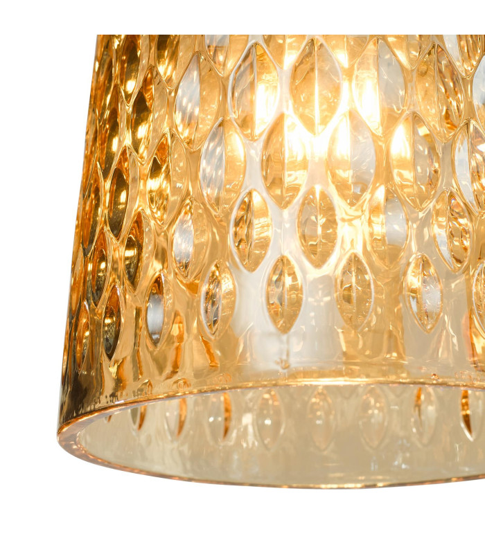 Varius Ceiling Pendant Natural Brass and Amber Glass-6