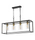 Abel 4 Light Bar Ceiling Pendant Satin Black and Glass-5