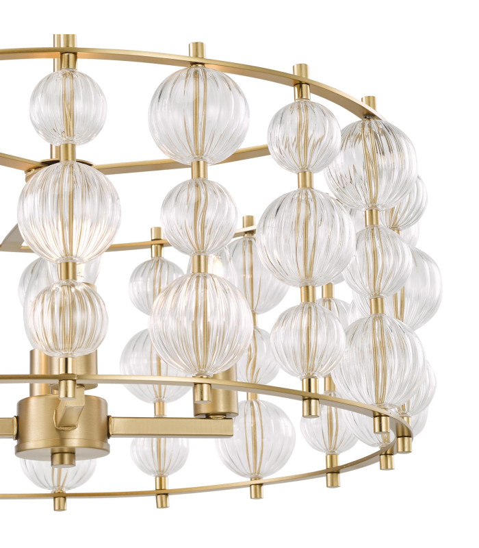 Yuridia 4 Light Ceiling Pendant Satin Gold and Ribbed Glass-9