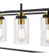 Abel 4 Light Bar Ceiling Pendant Satin Black and Glass-7