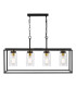 Abel 4 Light Bar Ceiling Pendant Satin Black and Glass-8