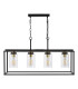 Abel 4 Light Bar Ceiling Pendant Satin Black and Glass-9