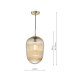 Abrielle Ceiling Pendant Brushed Bronze and Amber Ribbed Glass-4