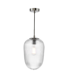 Abrielle Ceiling Pendant Brushed Nickel and Ribbed Glass-1