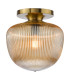 Abrielle Flush Brushed Bronze and Amber Ribbed Glass-1