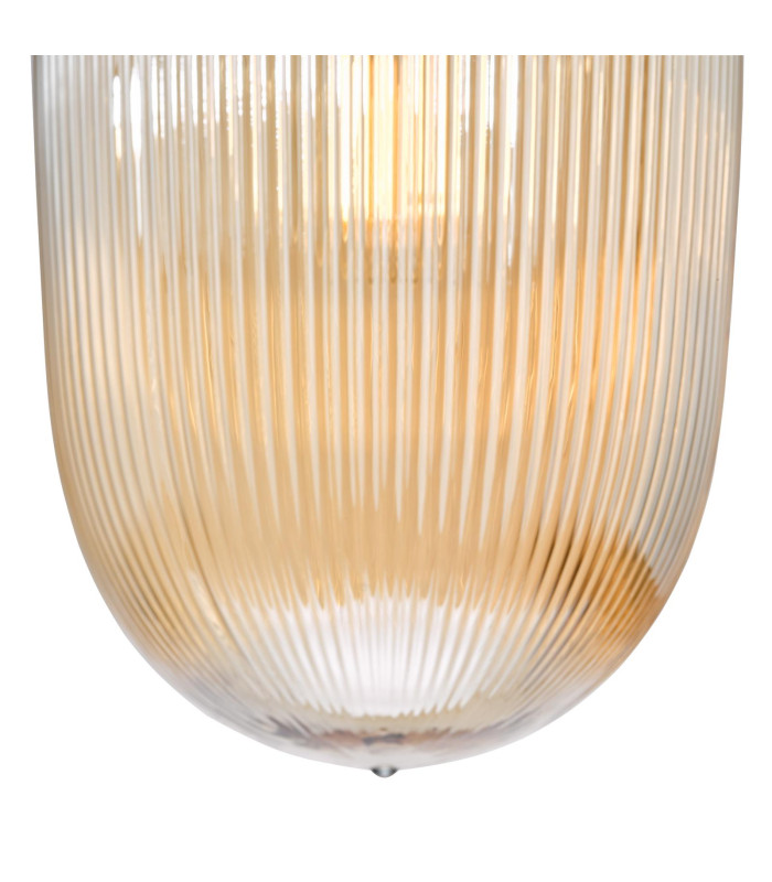 Abrielle Ceiling Pendant Brushed Bronze and Amber Ribbed Glass-7