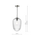 Abrielle Ceiling Pendant Brushed Nickel and Ribbed Glass-4