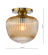 Abrielle Flush Brushed Bronze and Amber Ribbed Glass-4