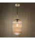 Abrielle Ceiling Pendant Brushed Bronze and Amber Ribbed Glass-8