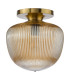 Abrielle Flush Brushed Bronze and Amber Ribbed Glass-5