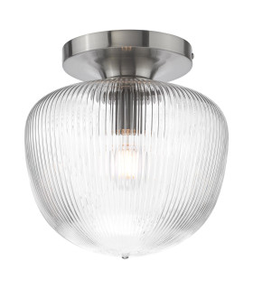 Abrielle Flush Brushed Nickel and Ribbed Glass-1