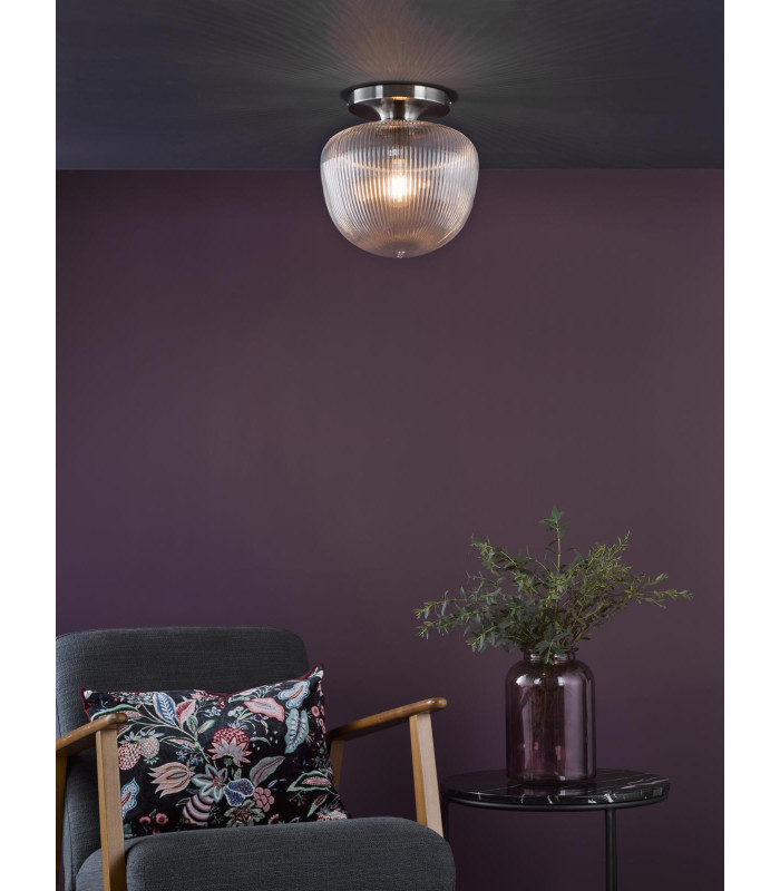Abrielle Flush Brushed Nickel and Ribbed Glass-2