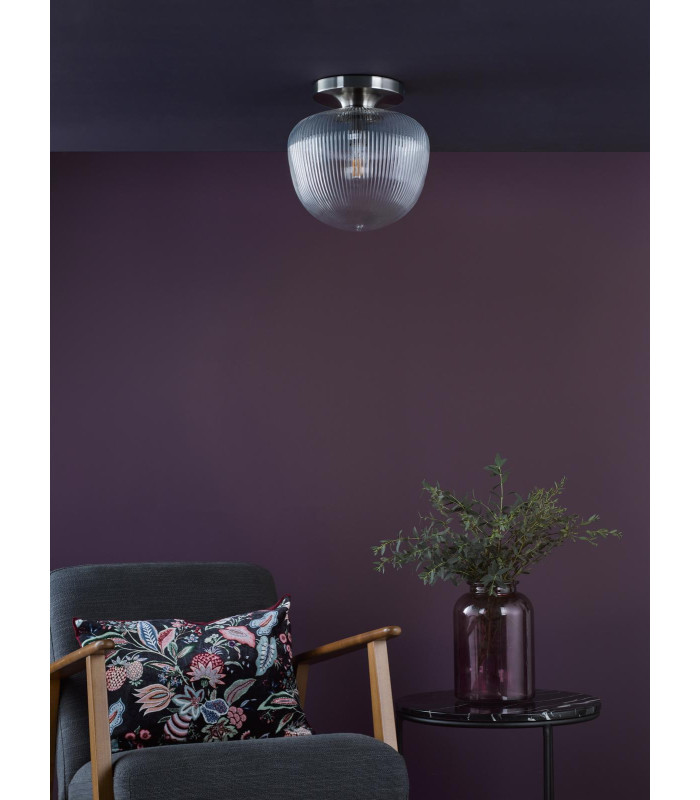 Abrielle Flush Brushed Nickel and Ribbed Glass-3