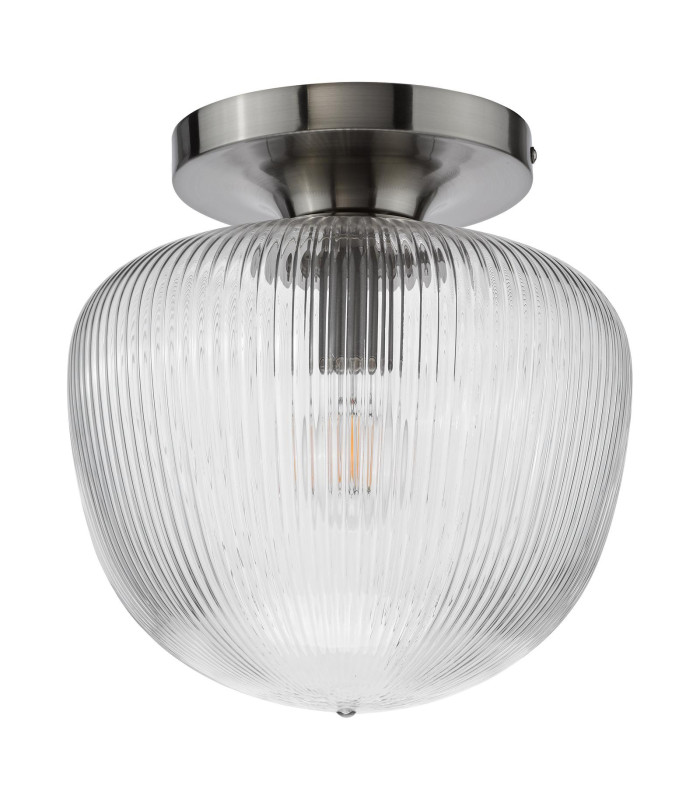 Abrielle Flush Brushed Nickel and Ribbed Glass-5