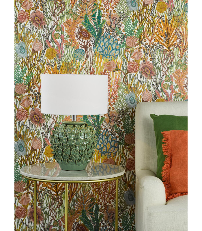 Ailsa Ceramic Table Lamp Green With Shade-2