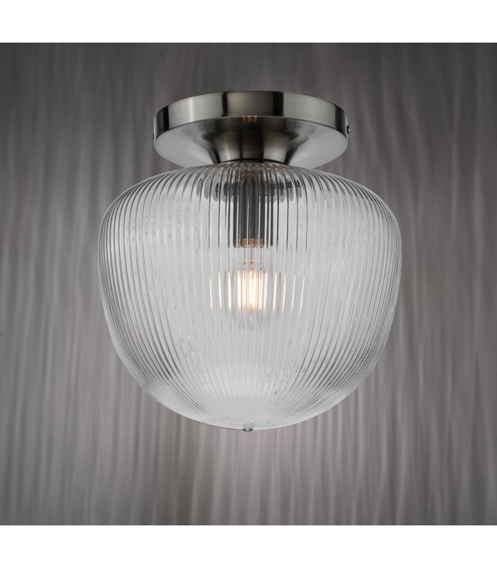 Abrielle Flush Brushed Nickel and Ribbed Glass-7