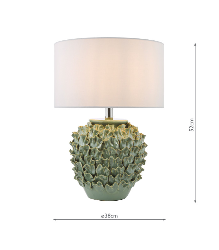 Ailsa Ceramic Table Lamp Green With Shade-4