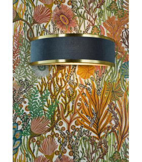 Alvaro Wall Light Brushed Brass With Blue Shade-2