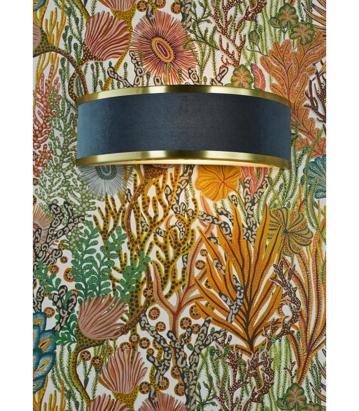 Alvaro Wall Light Brushed Brass With Blue Shade-2